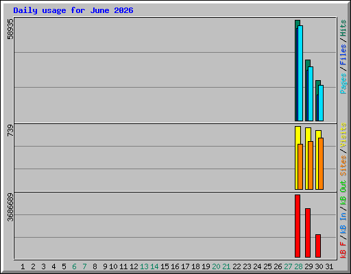 Daily usage for June 2026